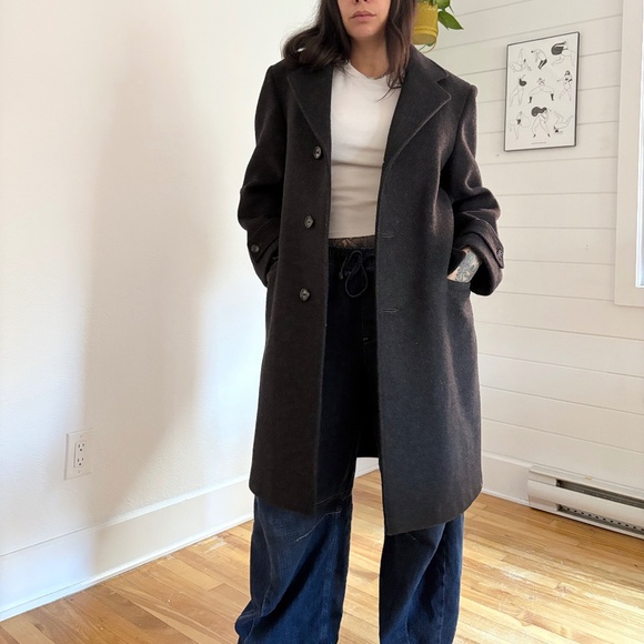 Vintage wool single breasted pea coat - Picture 1 of 7